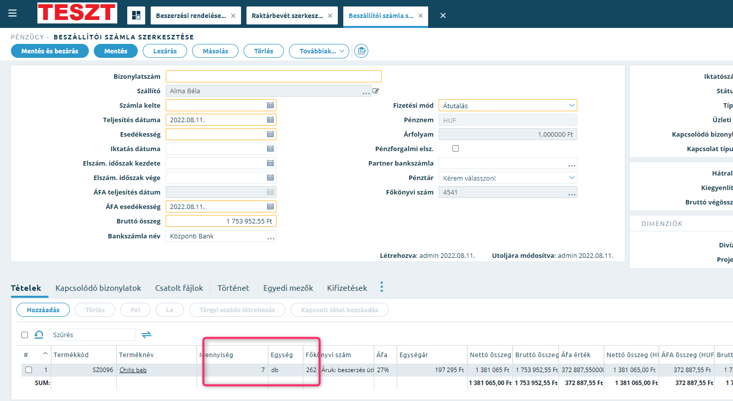 Smartfront ÁFD 5.12 > Beszállítói számla rögzítése folyamatleírás > 7 darabos.png